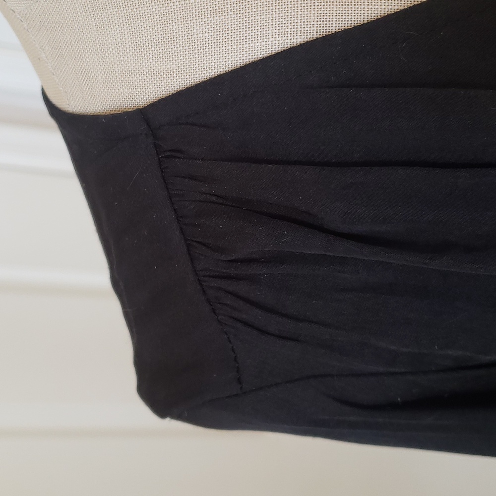 ANTHROPOLOGIE Maison d'Amelie Silky Black V-Neck Long Sleeve Blouse Small - Picture 9 of 13